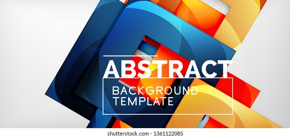 Square background, abstract squares on grey, business or techno template. Vector illustration