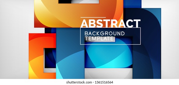 Fundo quadrado, quadrados abstratos em cinza, modelo de negócios ou techno. Ilustração vetorial