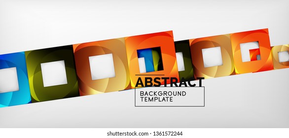 Square background, abstract squares on grey, business or techno template. Vector illustration