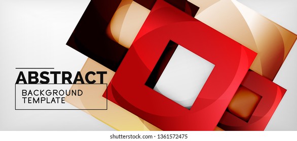 Square background, abstract squares on grey, business or techno template. Vector illustration