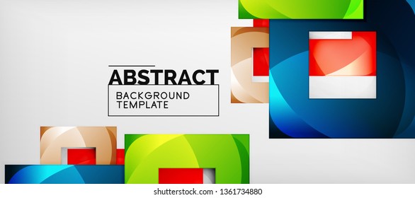 Square background, abstract squares on grey, business or techno template. Vector illustration