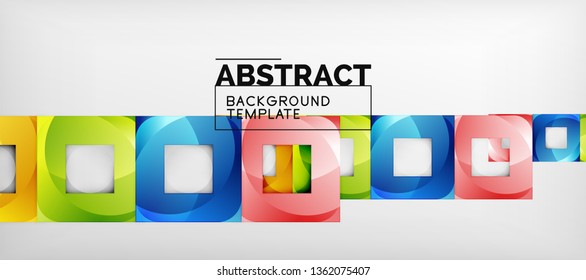 Square background, abstract squares on grey, business or techno template. Vector illustration