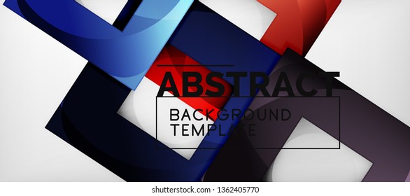 Square background, abstract squares on grey, business or techno template. Vector illustration