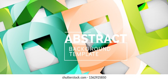 Square background, abstract squares on grey, business or techno template. Vector illustration