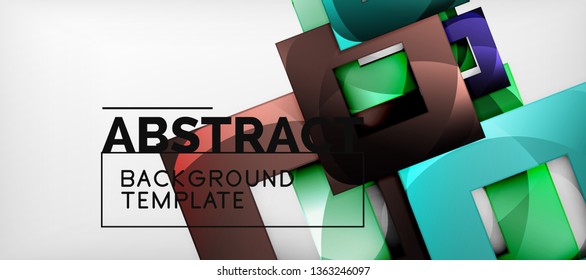 Viereckiger Hintergrund, abstrakte Quadrate auf Grau, Geschäfts- oder Techno-Vorlage. Vektorgrafik