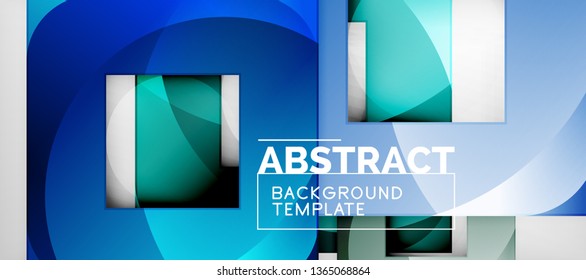 Square background, abstract squares on grey, business or techno template. Vector illustration