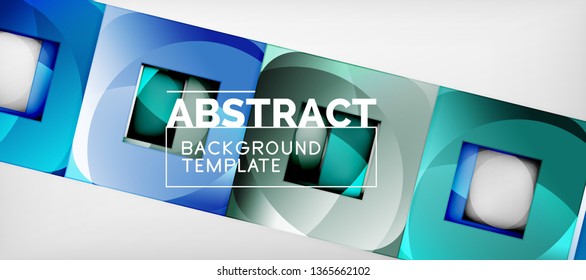 Square background, abstract squares on grey, business or techno template. Vector illustration