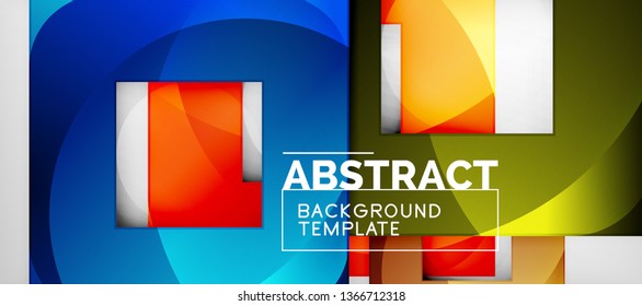 Square background, abstract squares on grey, business or techno template. Vector illustration