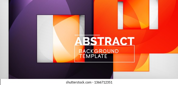 Square background, abstract squares on grey, business or techno template. Vector illustration