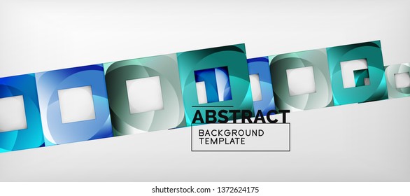 Square background, abstract squares on grey, business or techno template. Vector illustration
