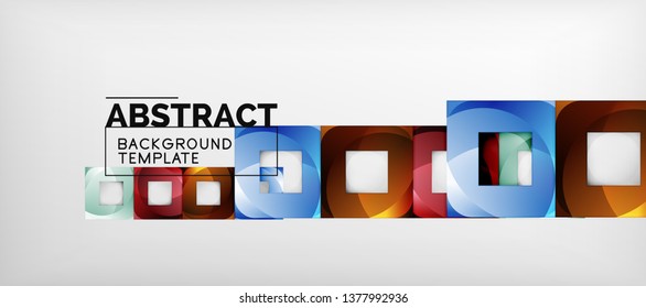 Square background, abstract squares on grey, business or techno template. Vector illustration