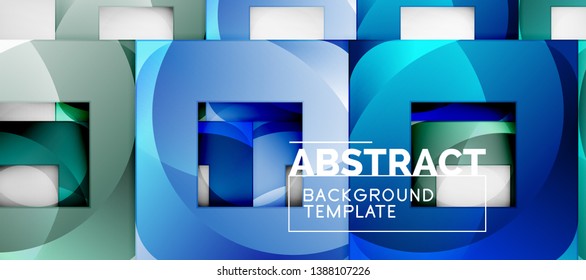 Square background, abstract squares on grey, business or techno template. Vector illustration