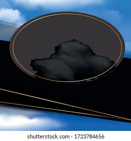 The square Background and black oval frame