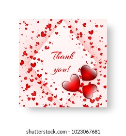 Square background of a brochure with hearts for a romantic design for St. Valentine's Day, Mother's Day or birthday