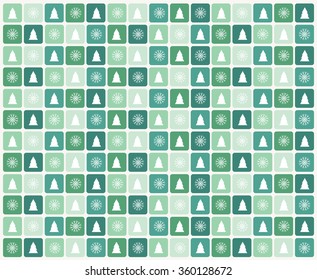 Square background. Christmas tree, snowflake.