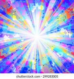 Square background of colorful flash and lighting  