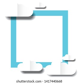 square background design with cloud