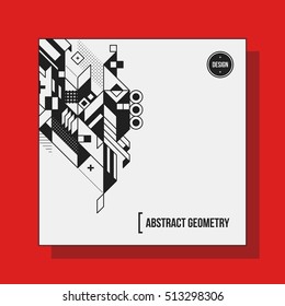 Square background design template with abstract geometric elements. Useful for CD covers, advertising and posters.