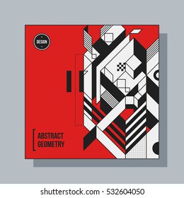 Square background design template with abstract geometric elements. Useful for CD covers, advertising and posters.