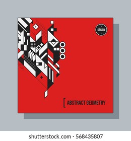 Square background design template with abstract geometric elements. Useful for CD covers, advertising and posters.