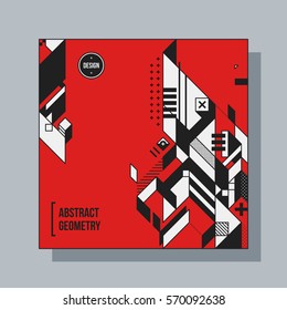 Square background design template with abstract geometric elements. Useful for CD covers, advertising and posters.