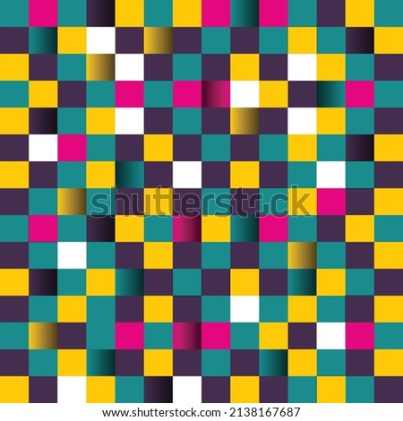 Square background green, yellow, white, pink, alternating colors.