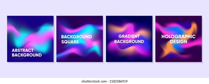 Square Background Holographic Gradient Color Accent for Social Media Post Feed or Presentation