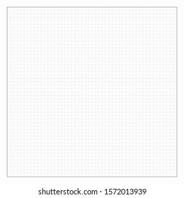 Square background illustration with a editable grid in the center and border on it. Checkered background mockup with margin for notes.
