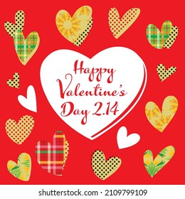 Square background illustration of the heart design of Valentine's Day.