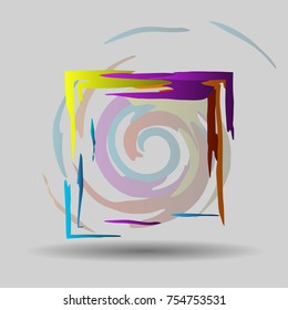 Square background image. Creative vector pattern. Modern frame design. 