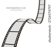 Square background material: Vector illustration data of dynamic 35mm photographic film