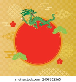 Square background of the New Year holidays sale of the Year of the Dragon