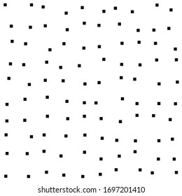 Square background pattern from geometric shapes. The pattern is random filled with small  black rectangles. Vector illustration on white background