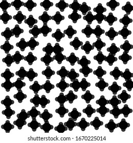 Square background pattern from molecules are different sizes and opacity. Vector illustration on white background