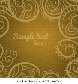 Square background with a place for text. Frame made of abstract doodles. Vector illustration. EPS 10