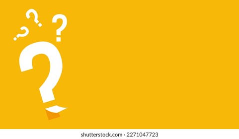 Square background with question mark illustration.