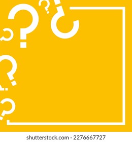 Square background with question mark illustration.