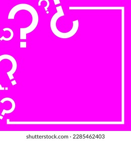 Square background with question mark illustration.