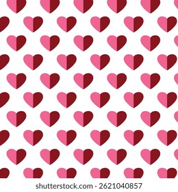 Fundo quadrado com padrão de coração repetitivo para sites de dia dos namorados e recursos gráficos.