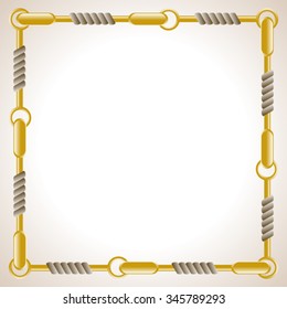 Square background with rope and chain. Eps 10