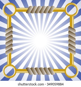 Square background with rope and chain. Eps 10