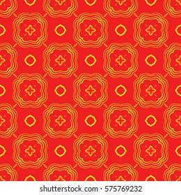 square background with seamless geometric pattern. ethnic ornament. vector illustration. for decor, fabric, print, wallpaper