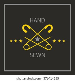 Square background with sewing emblem