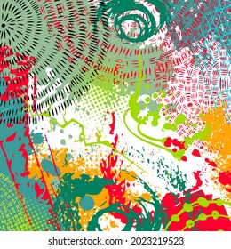 The square background is smeared with paint. Vector illustration