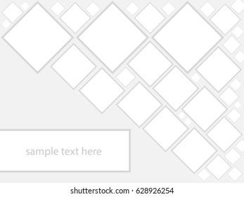 Square background and space for sample text white tone color abstract vector