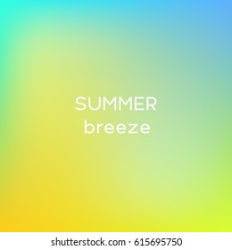 Square background with summer breeze colors with quoatation.