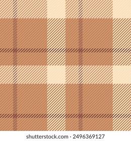 Square background textile tartan, salmon plaid fabric vector. Panel seamless pattern texture check in orange and light colors palette.