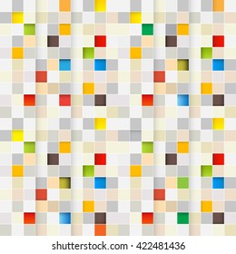 Square Background. Vector Seamless Little Squares. Pixel Grid Squares Retro Pattern.