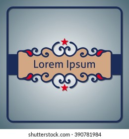 Square background with vintage frame. Eps 10