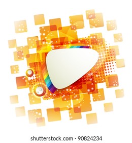 Square backgrounds with rainbow on white